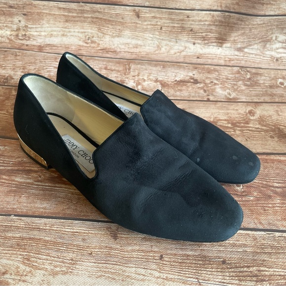 Jimmy Choo woman Black Suede Jaida Smoking  Size 37.5 usa 6.5 - Picture 5 of 16